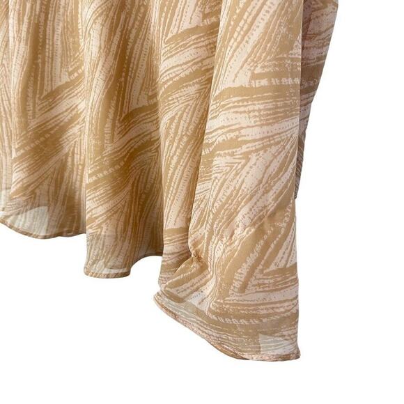 BCBG Paris Womens Tan Side Zip Flare Flutter Fairy Chiffon Knee Length Skirt 10 - Picture 8 of 16